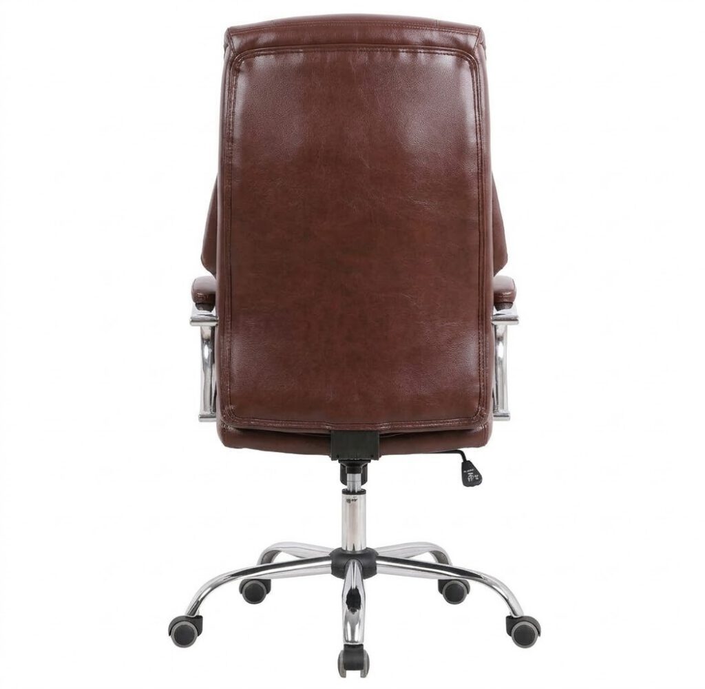 Brown Leather High-Back Office Chair