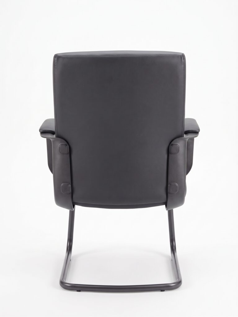 Visitors Black Leather Office Chair
