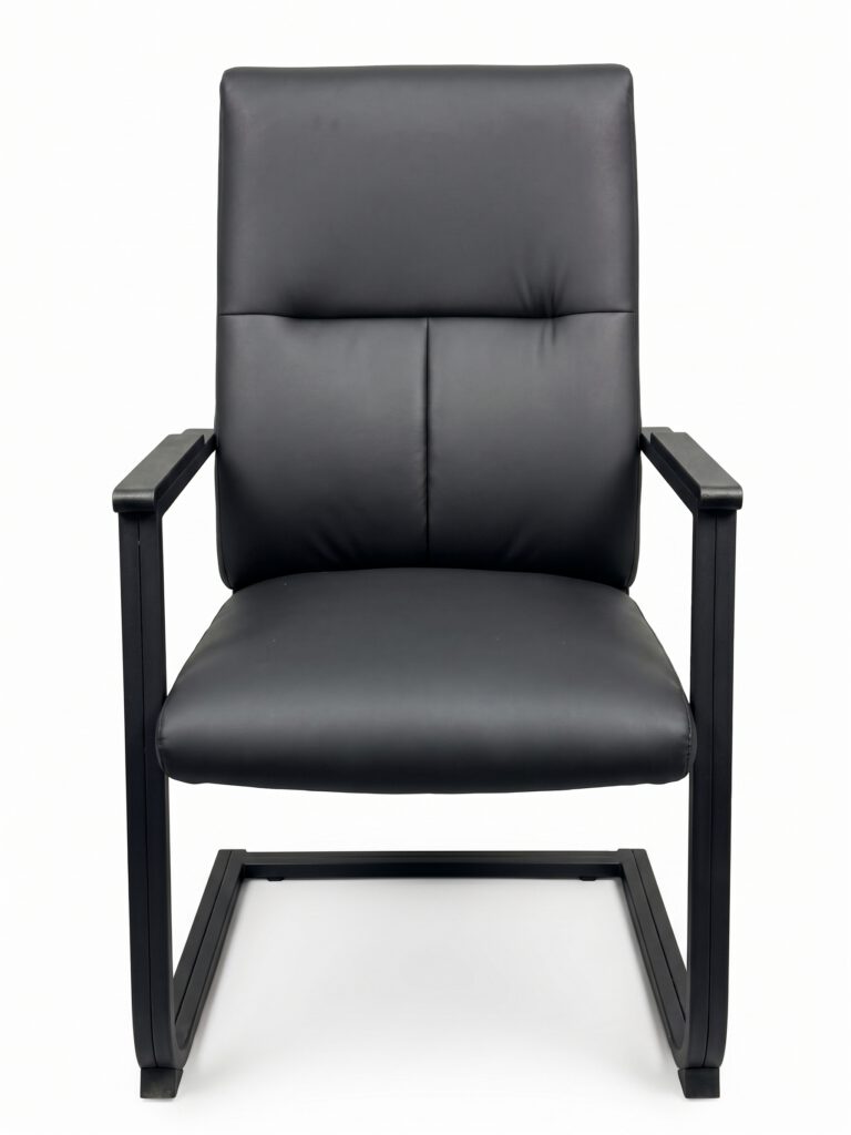 Professional Visitors Black Leather Office Chair